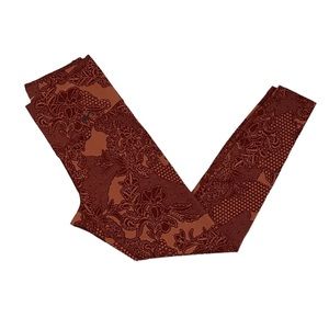 Nike Dri-Fit Burnt Orange Lace Print Leggings